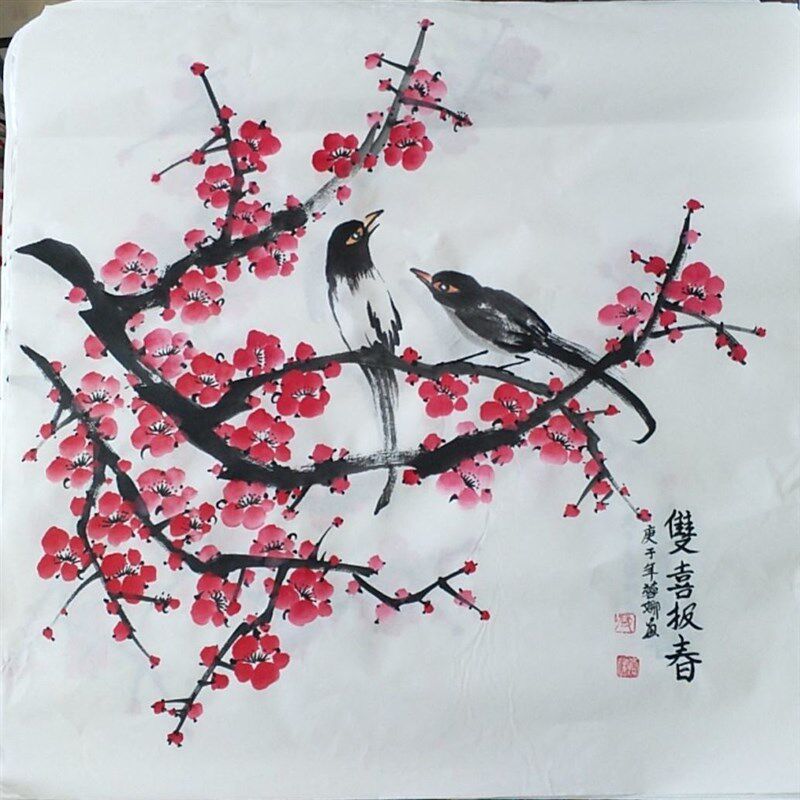 现货速发美协卿蓉娜纯手绘原稿四尺斗方国画花鸟荷花客厅画装饰画