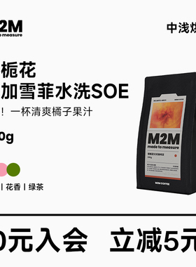 M2M新产季柑栀花意式SOE埃塞俄比亚古吉G1水洗中浅烘咖啡豆粉200g