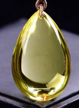 天然黄水晶水滴吊坠原石民族风男女款饰品项链挂件礼物毛衣链信物