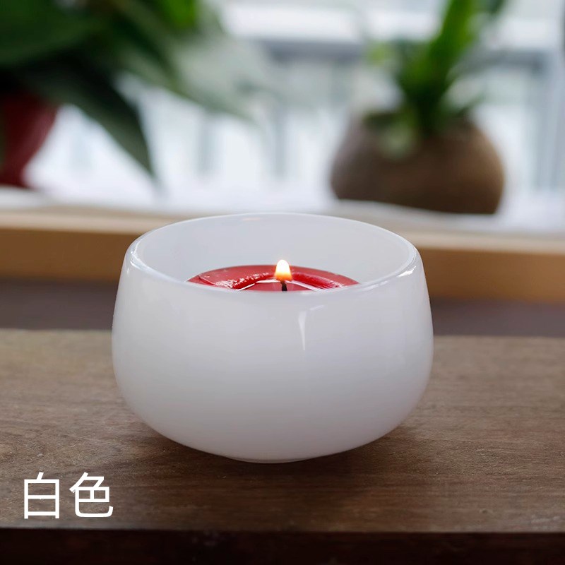 速发禅悦艺品古法琉璃圣水杯供佛水杯茶杯平口小杯用佛供具摆件