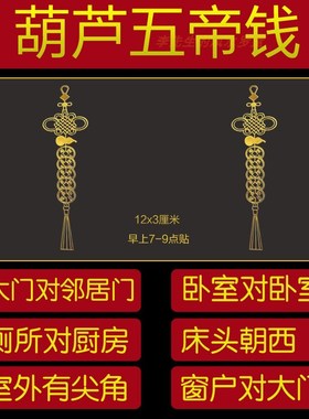 速发化解挂对门五钱贴卧室对厕所床头朝西台窗户穿堂金属门件