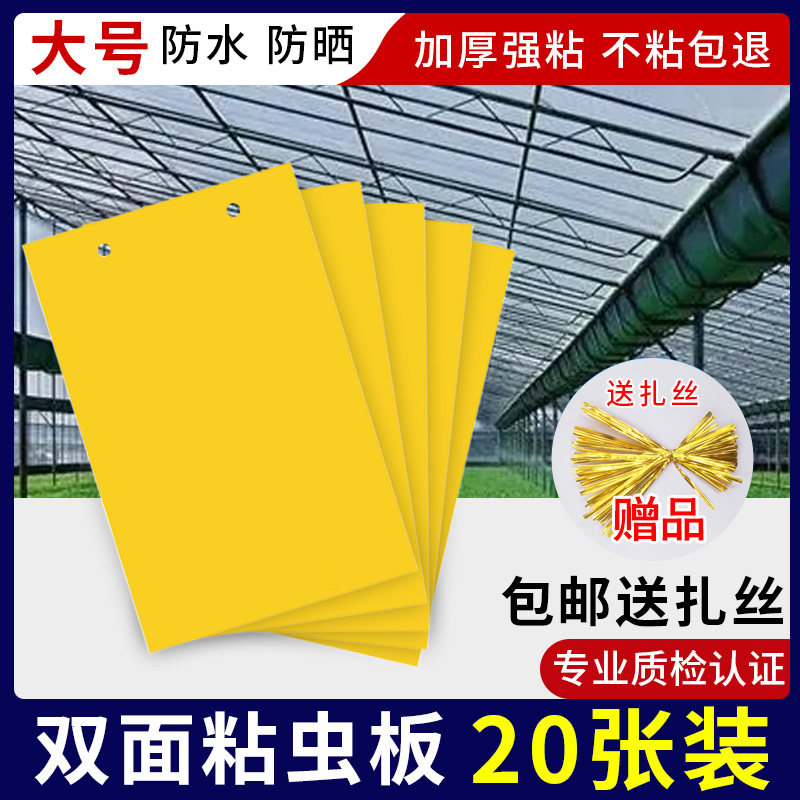 速发粘虫板黄板诱飞板纸贴双面沾黏蚊子杀小虫虫大蜂蓟马果蝇果园