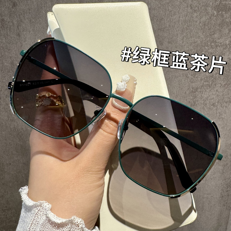 速发2024新款式镜时脸韩墨大尚墨绿色太防紫外线开车