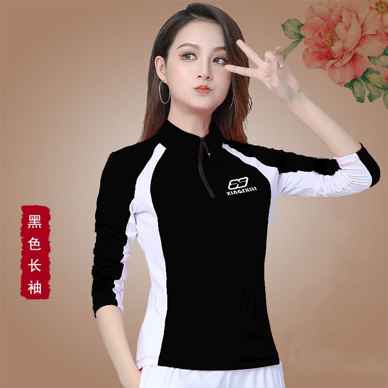 速发春场长袖速干运动上衣 跑秋舞长袖舞蹈健身衣广步跳舞表演服