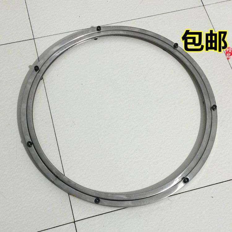 速发玻璃转盘器桌滑轮轨道圆座台面旋转底火锅餐桌面不锈钢向轴承