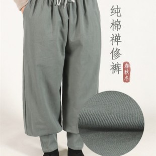 加厚全棉和尚裤 居士纯坐裤 大方 僧人打棉免绑腿春裤 速发僧秋冬禅裤