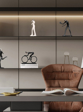 速发创意运动样物人板间客厅书房书柜摆架桌面装饰品组合书件