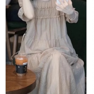 速发式02新款法2冷淡风连衣裙收腰长裙海边度假沙滩裙