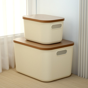 速发杂物收纳箱收容盒具纳量零食玩大桌面整理盒筐子带盖储物箱子