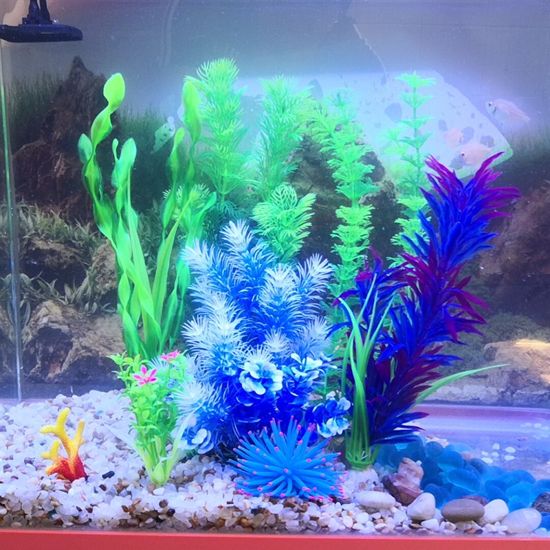 速发假套箱配件水草塑料水水草鱼缸造景植物水下组合草族餐