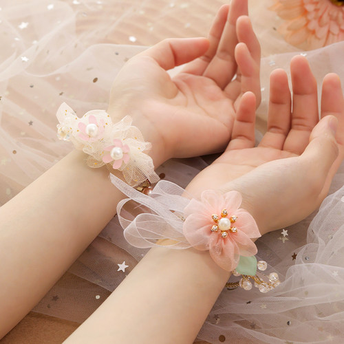 速发伴娘手腕花新娘姐妹式手花森系西团婚大浪漫结婚手环婚庆用品