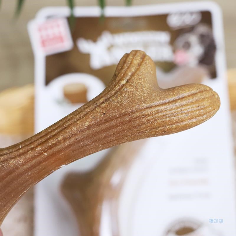 现货速发贵为木塑松木鹿角磨牙玩具幼犬解闷骨头松木磨牙棒耐咬Gi