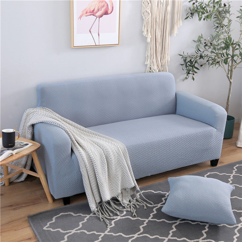 加厚毛绒沙发套全包简约现代沙发罩全盖防滑弹力老式沙发垫纯色