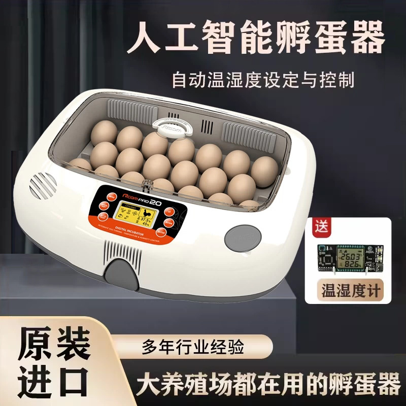 韩国RCOM专业版韩20孵化机动物园孵蛋器柯尔鸭鹦鹉全自动孵化器