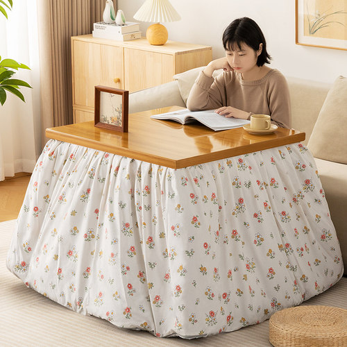 烤火桌子家用可折叠实木烤火架冬季取暖餐桌长正方形简易炕桌新款