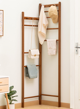 转角挂衣架落地衣帽架子卧室床边晚上放衣服神器床头尾房间置物架