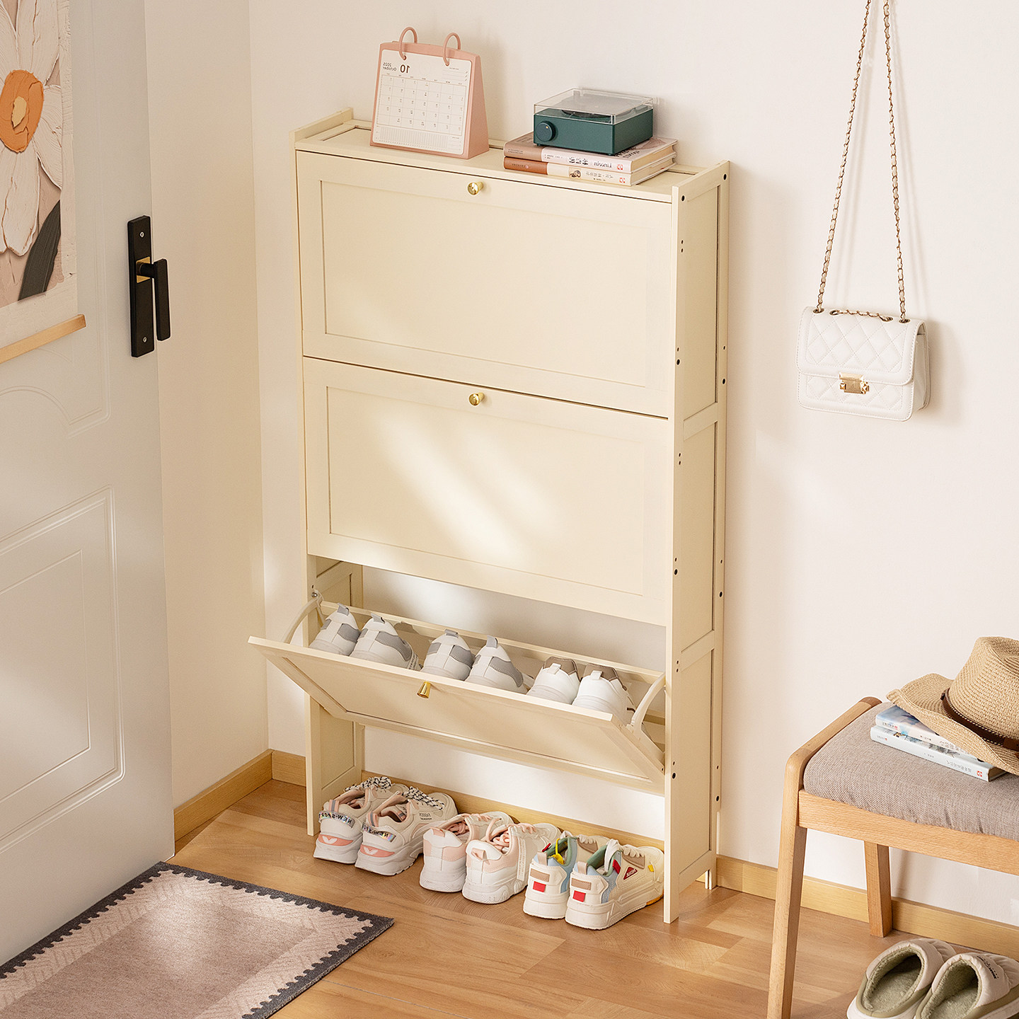 超薄鞋柜多层家用门口翻斗鞋架子出租房宿舍小窄入户门省空间简易,住宅家具,鞋架,淘宝优惠券,粉丝福利购,淘宝优惠卷