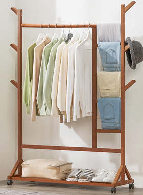 挂衣架落地卧室内衣帽架子简易放衣服置物非实木家用晾衣架杆立式