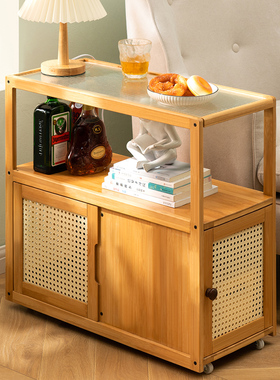 可移动边几小茶几沙发旁侧边柜小桌子床头方桌置物架角几迷你茶台