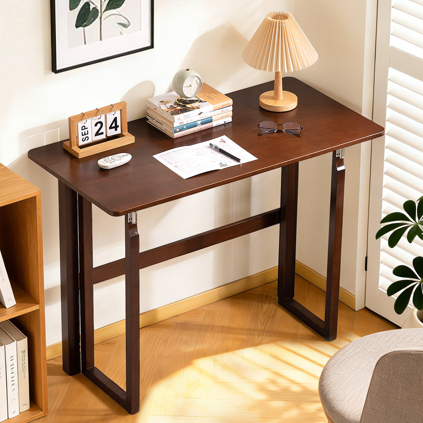 可折叠实木书桌子客厅儿童学习写字小学生家用卧室课桌床边电脑桌,住宅家具,书桌,淘宝优惠券,粉丝福利购,淘宝优惠卷