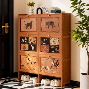 超薄款鞋柜家用门口翻斗鞋架子极小窄收纳一体靠墙玄关入户大容量