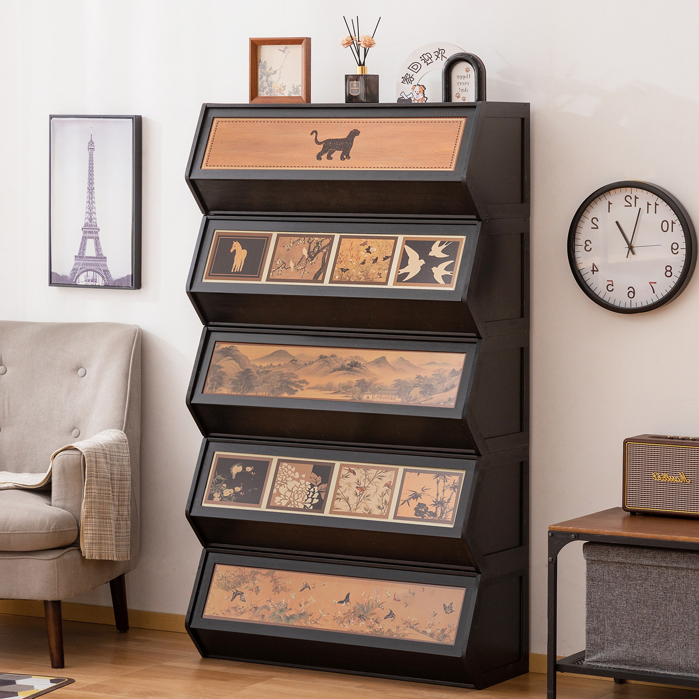 书架落地置物架书柜子家用