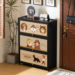 爆款 柜收纳柜一体靠墙新款 高档 架子多层家用门口入户简易带门鞋 鞋