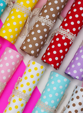 纯棉布料印花水玉波点手工DIY服装里布衬衫裙子宝宝斜纹全棉面料