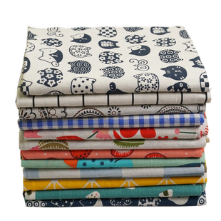 棉麻布料INS田园桌布沙发窗帘背景布亚麻面料手工diy清仓处理布头