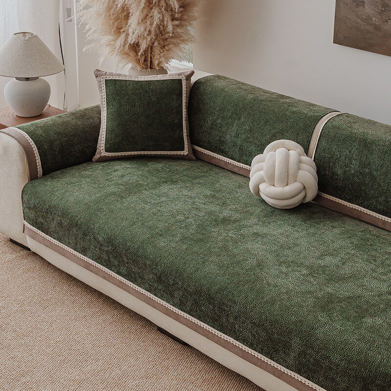 速发纯色极简诧寂风四季通用沙发垫2026新款客厅季防滑坐垫盖布巾