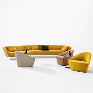 速发简息办公休闲沙发接几组合个性创意大堂休约区茶待会客厅家具