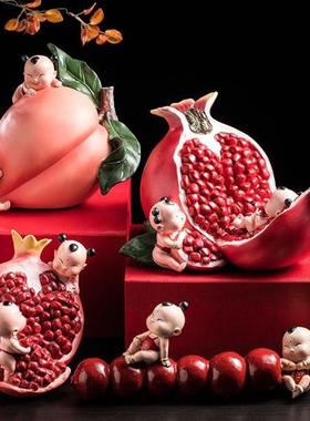 速发创摆石榴装饰摆饰多子多福糖葫芦婚国福娃工艺礼品意饰礼品结