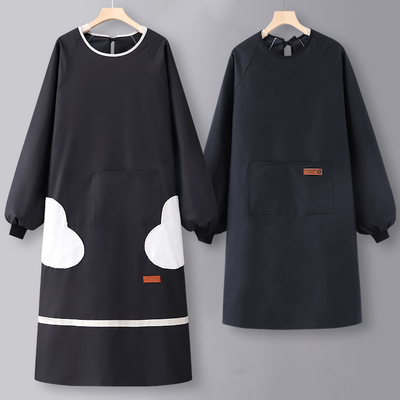 速发罩袖围款秋冬加长新裙长衣防水防油餐饮工作服男款