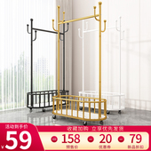 速发挂衣架卧室床头落地衣帽架客可带轮厅移动置物架多能功简约衣