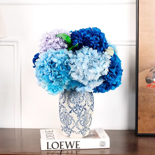 joyflower永生花青花瓷绣球花瓶