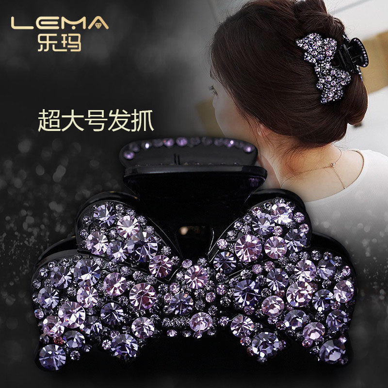 乐玛春季新款镶钻奥钻大号捷克钻发抓抓夹盘头发饰头饰妈妈礼物