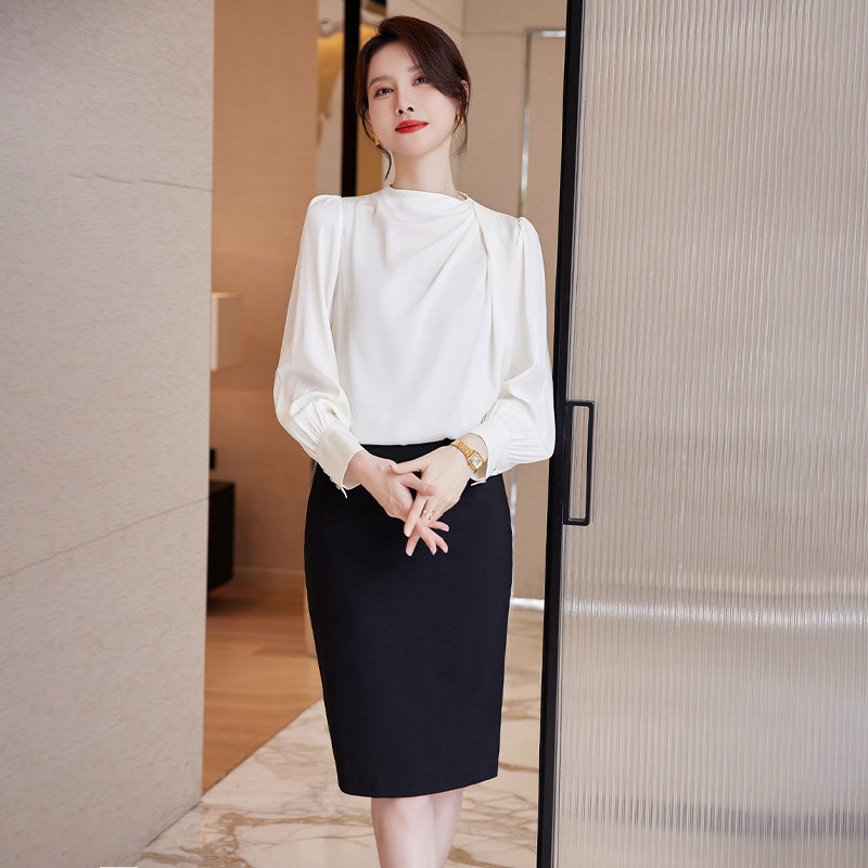 诗璐雅职业衬衫套装女长袖衬衣西装半裙两件套设计感小众上衣套裙