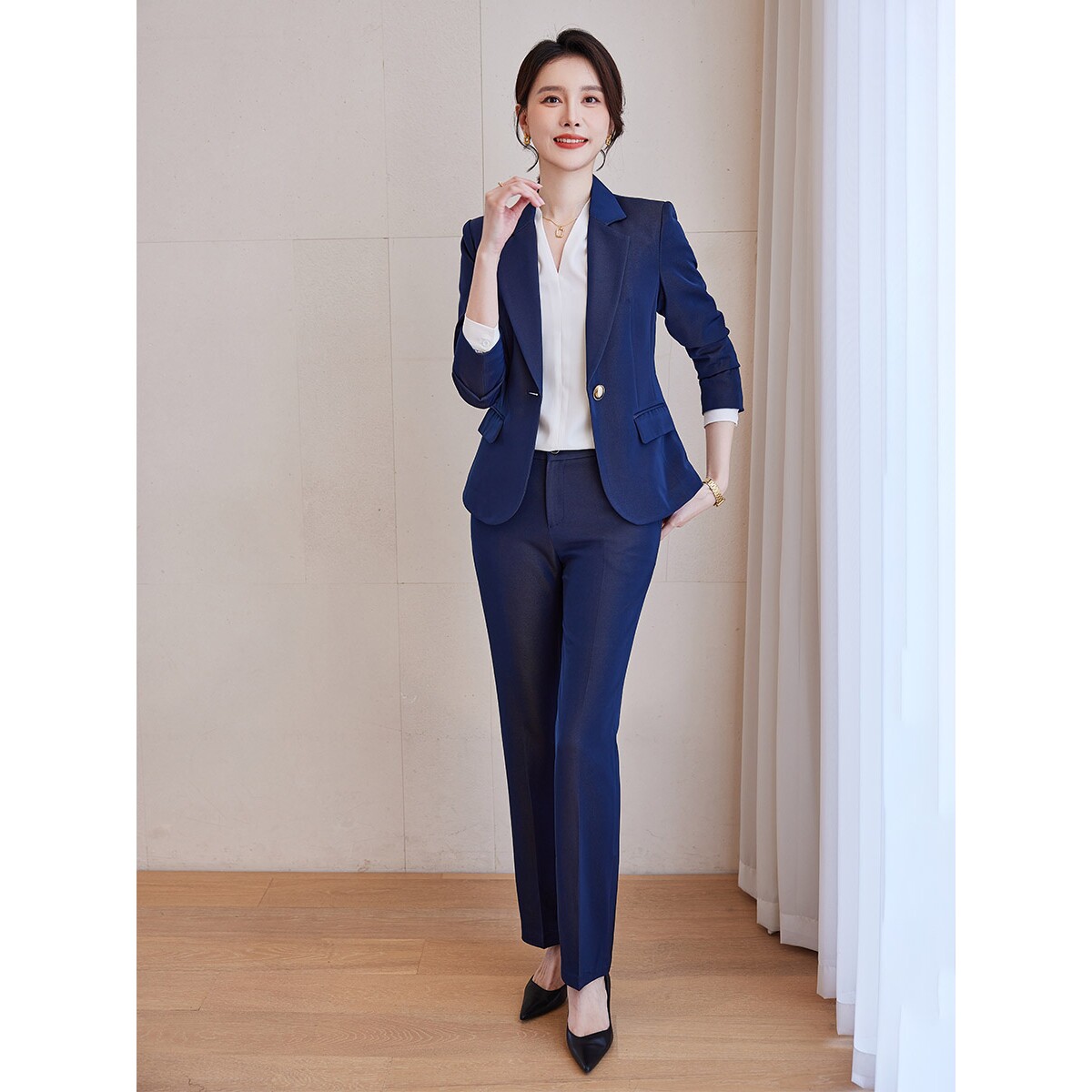 诗璐雅修身西装套装女高级感秋冬职业装一粒扣通勤西服气质女神范