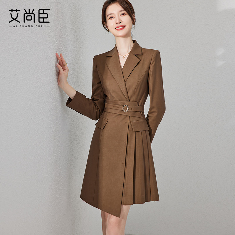 西装连衣裙春秋2025新款西装裙气质女神范小个子职业裙主持人礼服