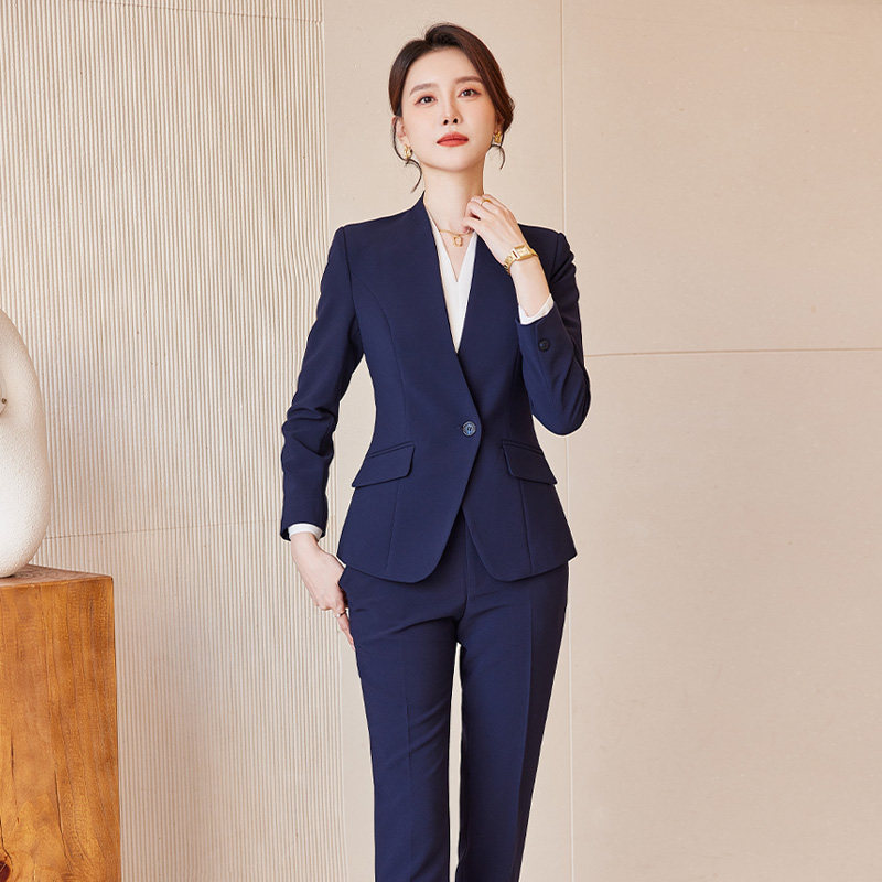 诗璐雅2026早秋新款职业套装女西装修身气质小个子正装一粒扣西服