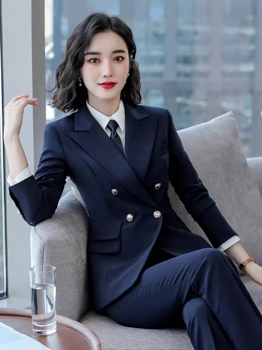 诗璐雅职业西装套装女春秋高端气质时尚经理正装西服售楼部工作服
