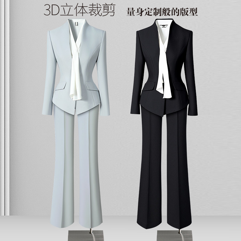 高级感西装套装女秋冬职业正装通勤上班客服酒店前台美容院工作服