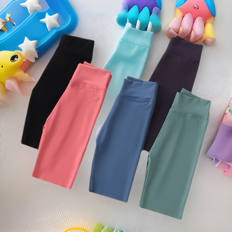 女童打底裤夏季薄款儿童外穿短裤冰丝白色鲨鱼裤芭比瑜伽五分中裤