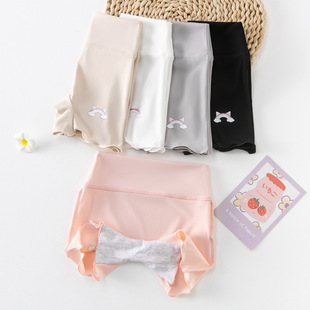 儿童鲨鱼裤三分夏清凉打底裤透气冰丝加裆高腰薄女童防走光安全裤