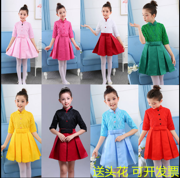 秋冬大合唱团喜庆中国风公主裙