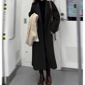 大衣2022秋冬新款版宽松女学生小个子外套赫本风灰色呢子大衣潮