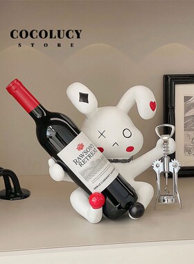 速发创意兔子红酒架摆件关档轻奢餐边柜酒柜客厅电视柜玄高艺术装