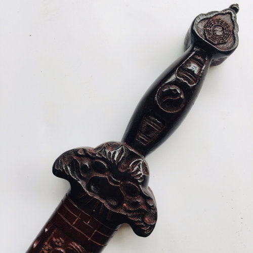 速发道家用品道士木剑 手工雕刻 北七斗星剑 桃木剑仿0厘米 7古色