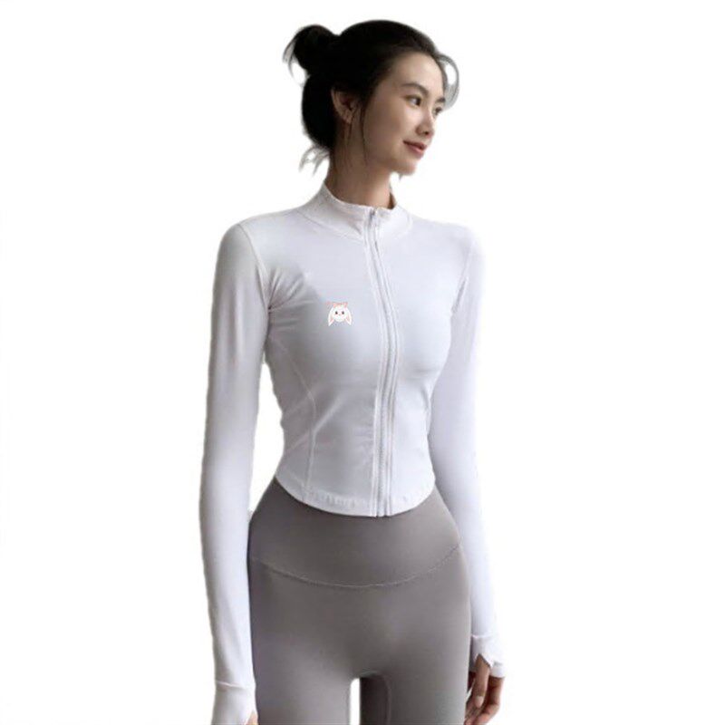 速发运动上衣长跑克身短款性感健身外套袖步立领夹紧瑜伽服可批