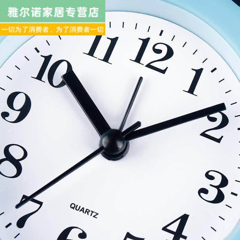 速发指针闹钟塑料马蹄表静音无声挂墙摆件奇门四害学生闹铃黄色白